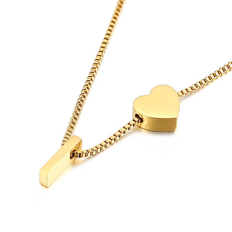 Wholesale Peach Heart 26 Letters Gold Plated Necklaces